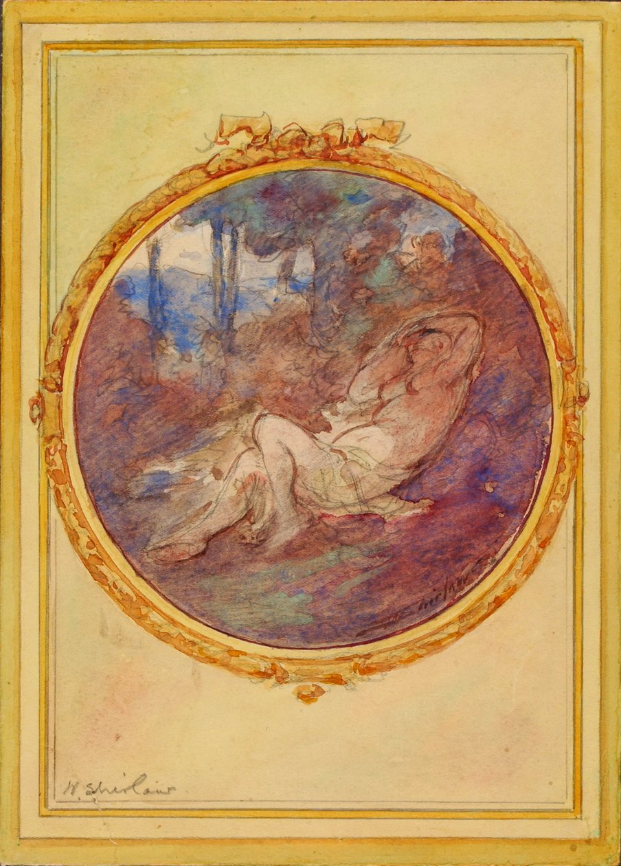 Figura Estudo para painel decorativo de Walter Shirlaw