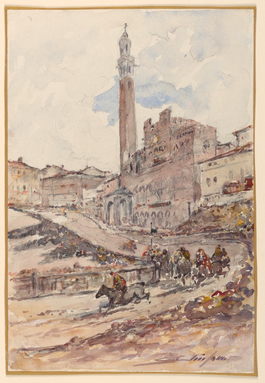 Corrida de Cavalos, Siena, Itália de Walter Shirlaw