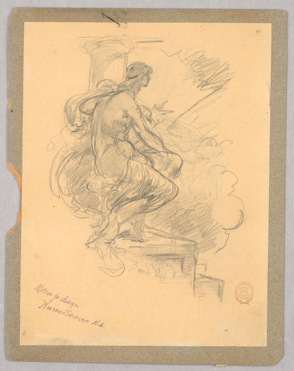 Mulher Sentada (Motivo para Design) de Walter Shirlaw