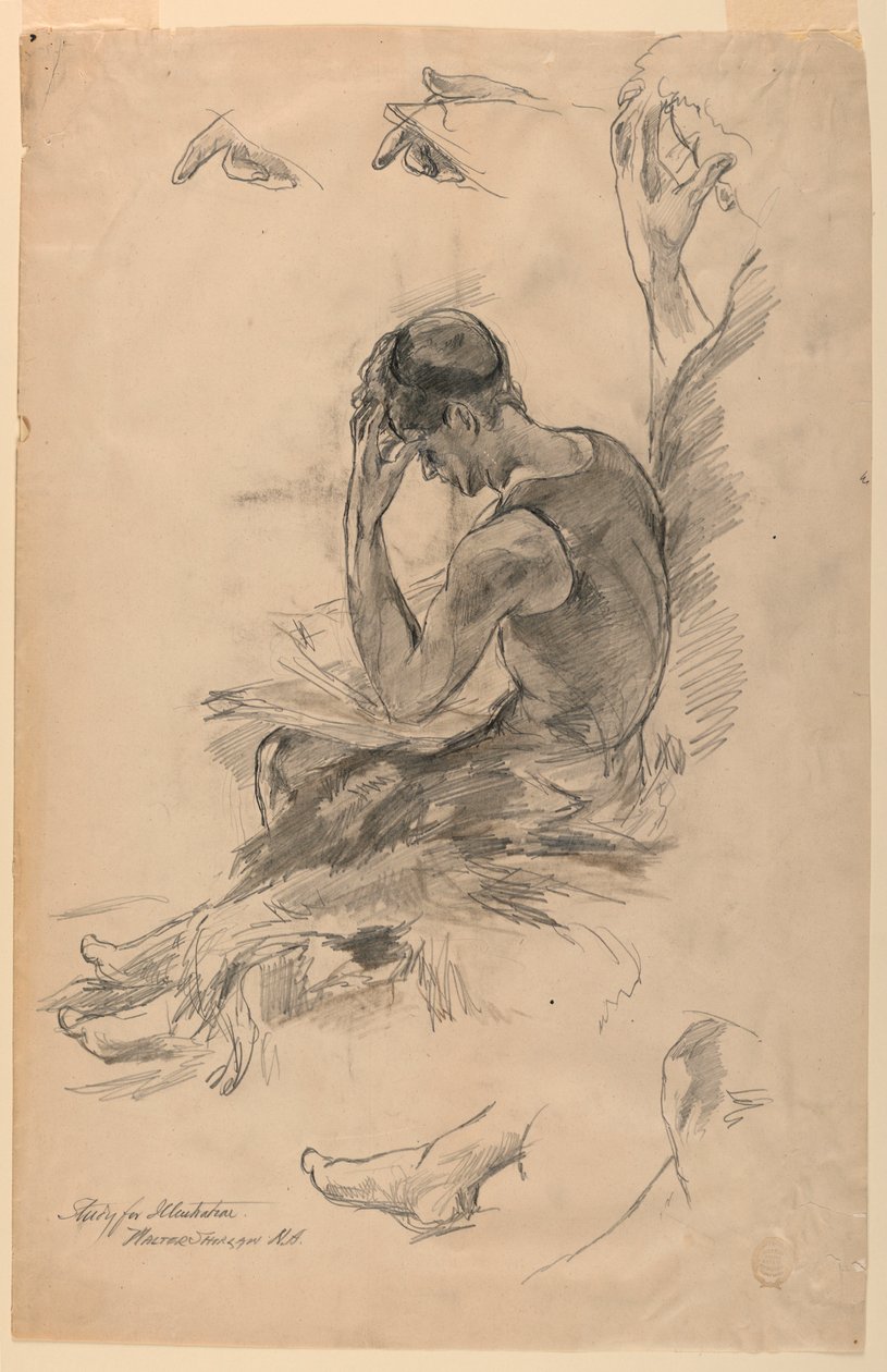 Estudo para ilustração de Walter Shirlaw