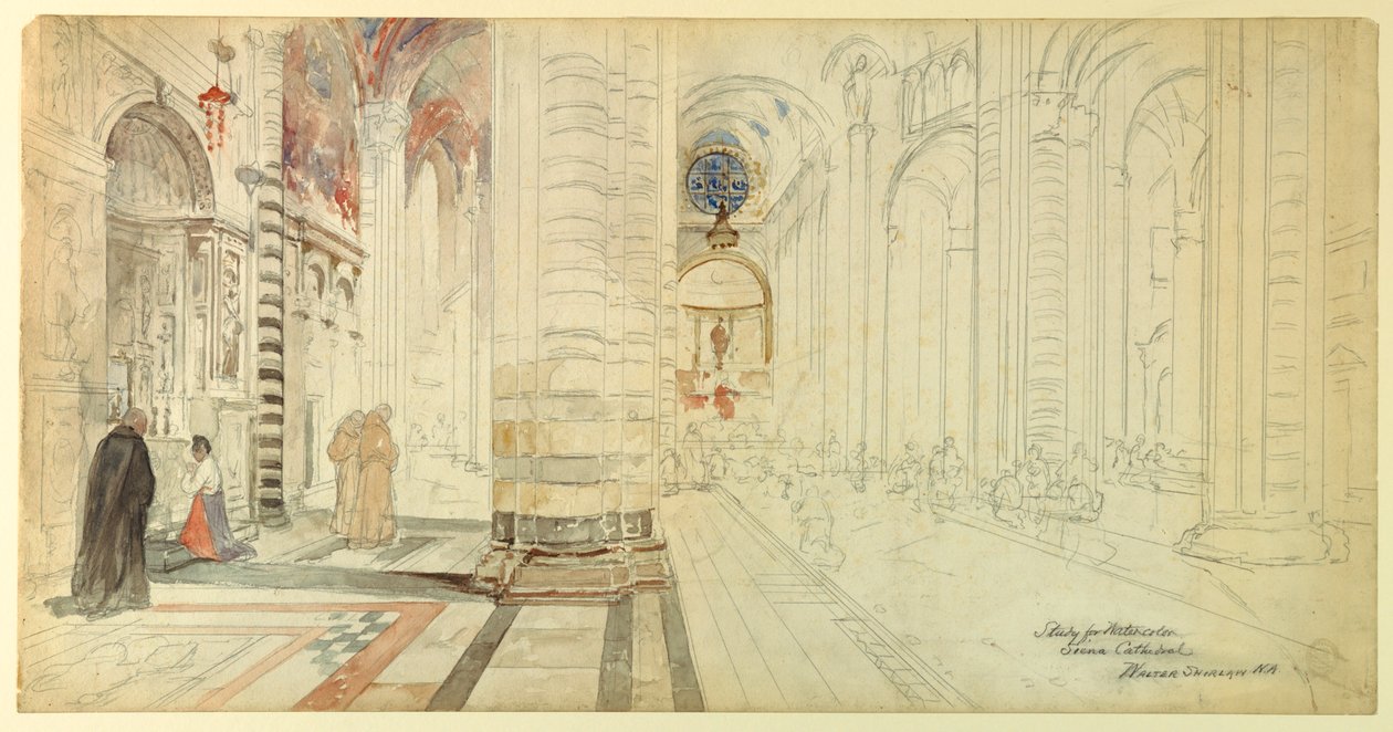 Estudo para aquarela, Catedral de Siena de Walter Shirlaw