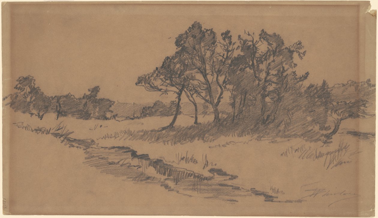 Árvores em um campo de Walter Shirlaw