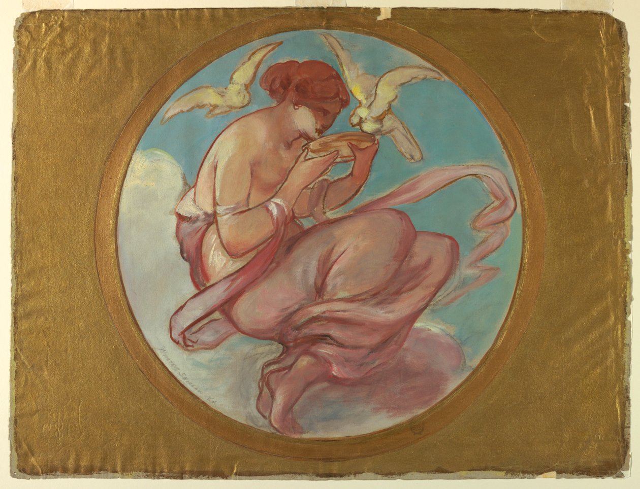 Vênus (Design para uma pintura de parede) de Walter Shirlaw