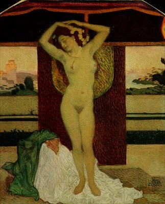 Akt (aguarela sobre papel) de Walter Sigmund Hampel