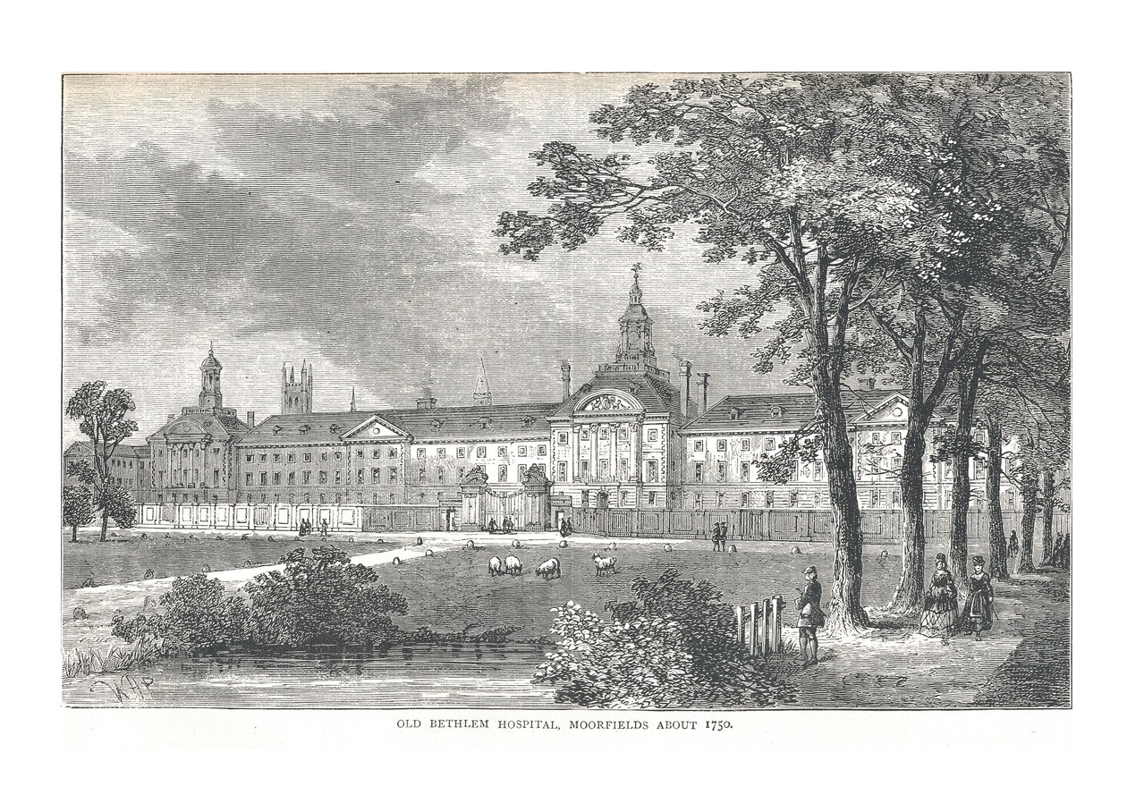 Antigo Hospital Bethlem. Por volta de 1750, 1878 de Walter Thornbury