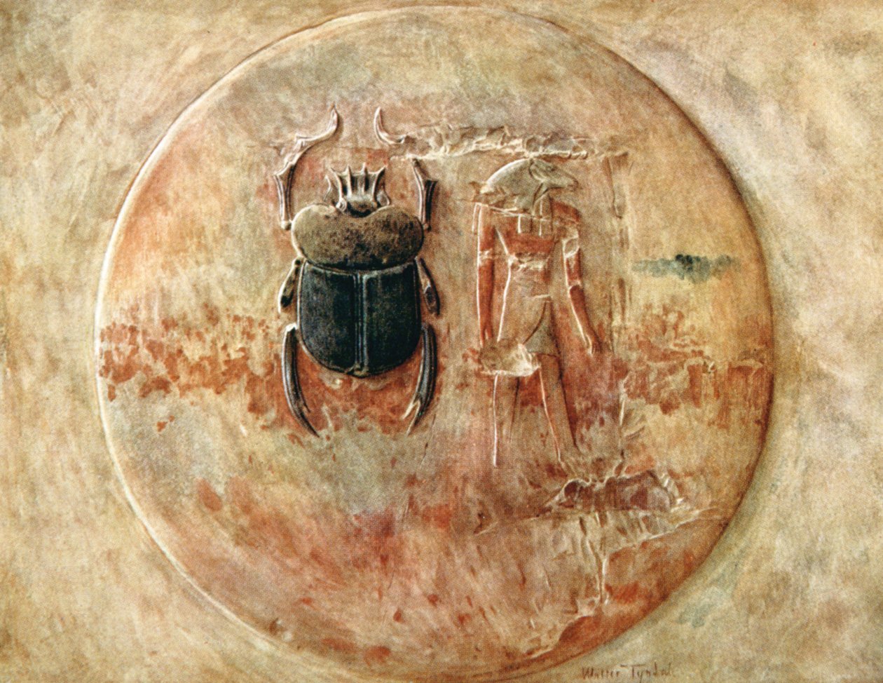 Escaravelho e Ra, Tumba de Seti, Egito, 1910 de Walter Tyndale