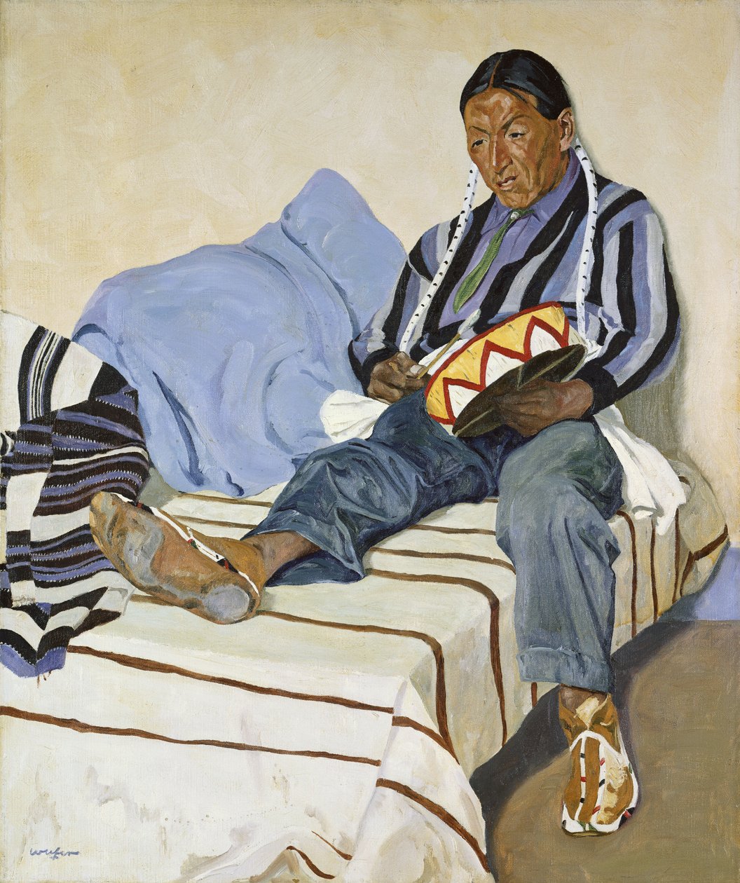 Um índio cantante (óleo sobre tela) de Walter Ufer
