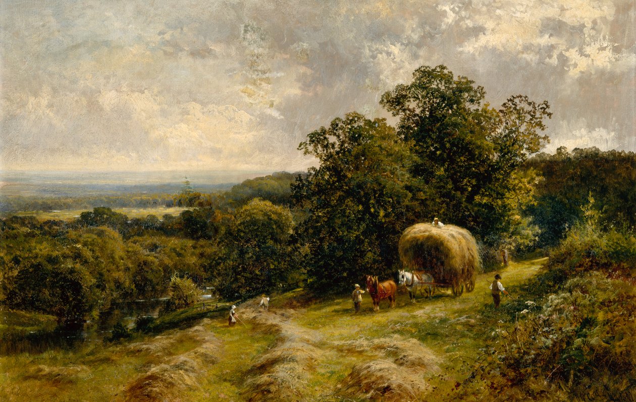 Carting Hay perto de Brockham, Surrey de Walter Wallor Caffyn