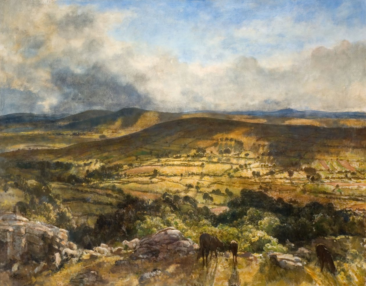 Widecombe In The Moor, Devon, 1922. de Walter Westley Russell