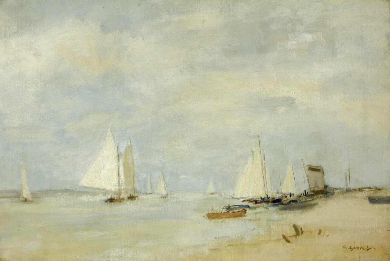 Yachts in the Cutting (óleo sobre tela) de Walter Westley Russell