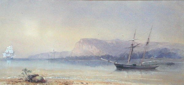 Navios na Âncora (aguarela sobre papel) de Walter William May