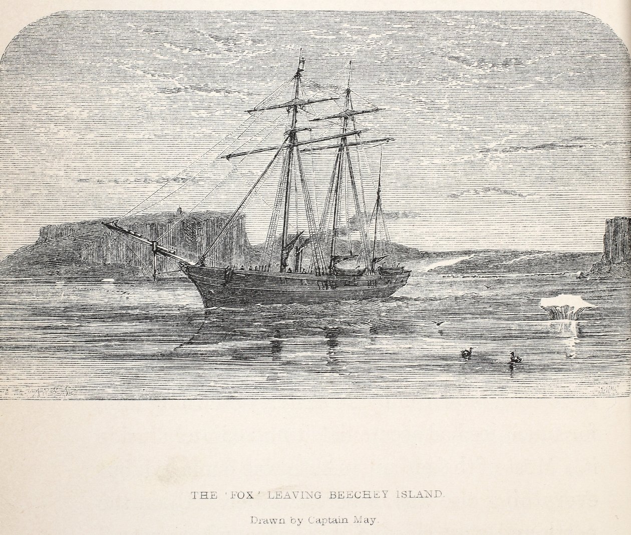 A raposa que deixa a ilha de Beachey, 1859 de Walter William May