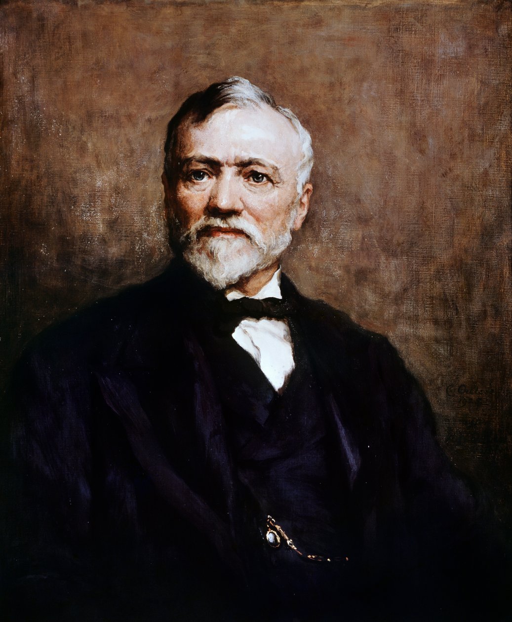 Retrato de Andrew Carnegie (1835-1919), empresário e filantropo americano nascido na Inglaterra, pintura de Walter William Ouless (1848-1924) de Walter William Ouless