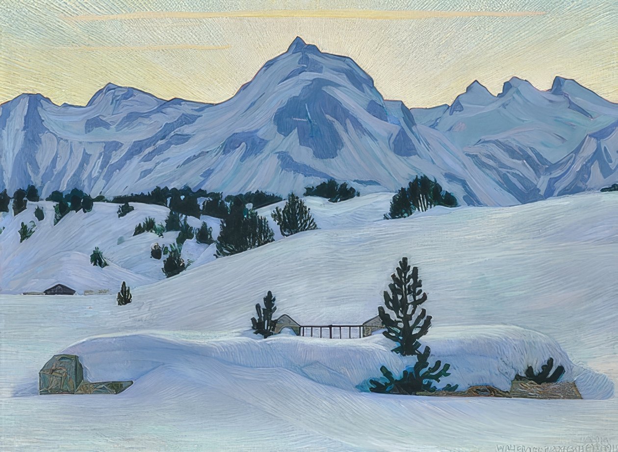 Paisagem do inverno perto de Maloja. 1912 de Walter von Ruckteschell