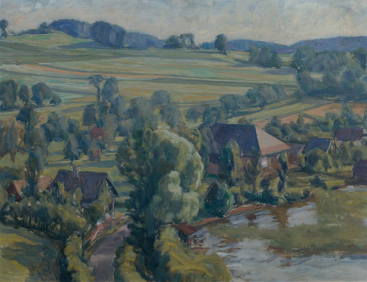 Paisagem de Attersee perto de Unterbuchberg de Walther Gamerith