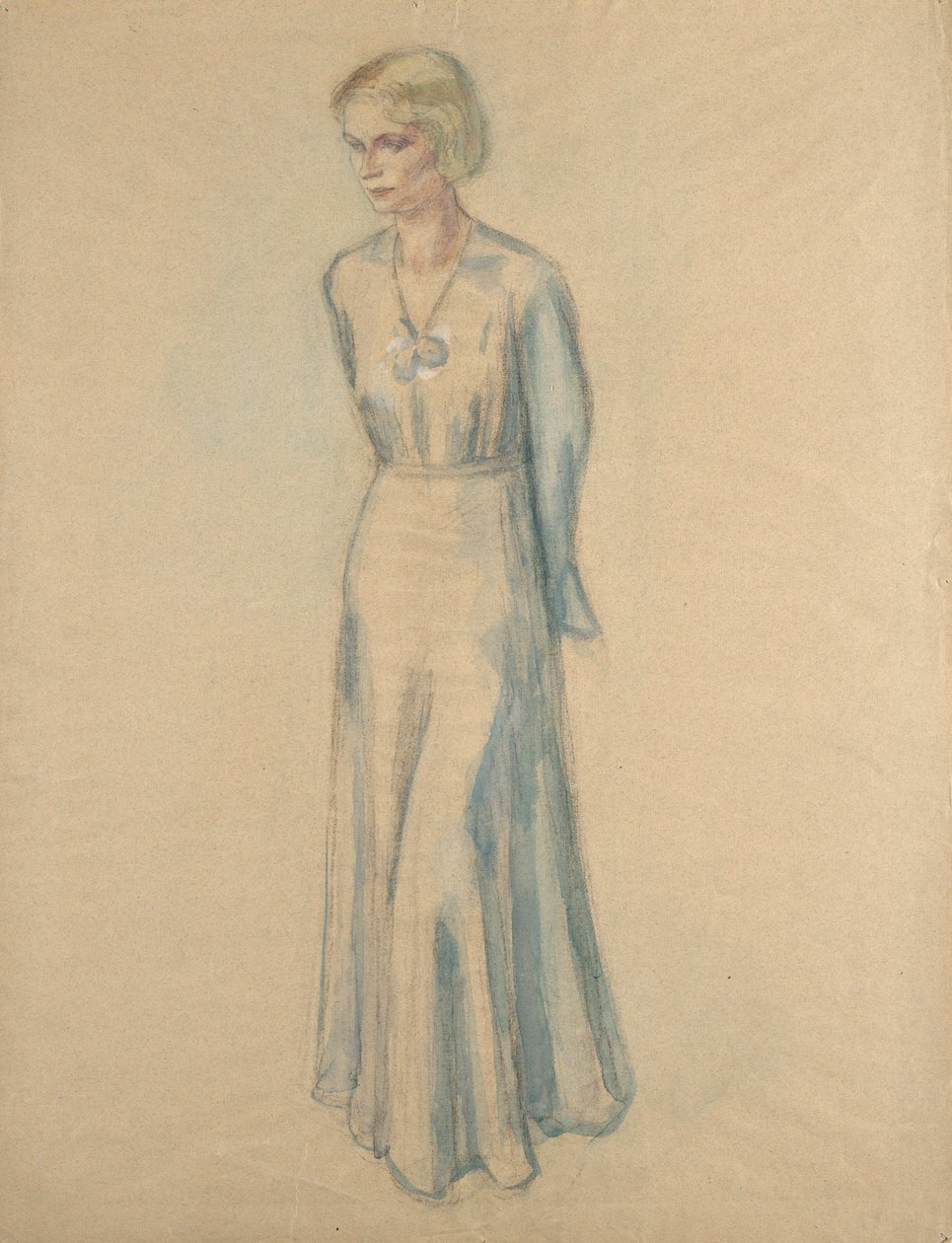 Retrato de uma rapariga, de corpo inteiro de Walther Gamerith
