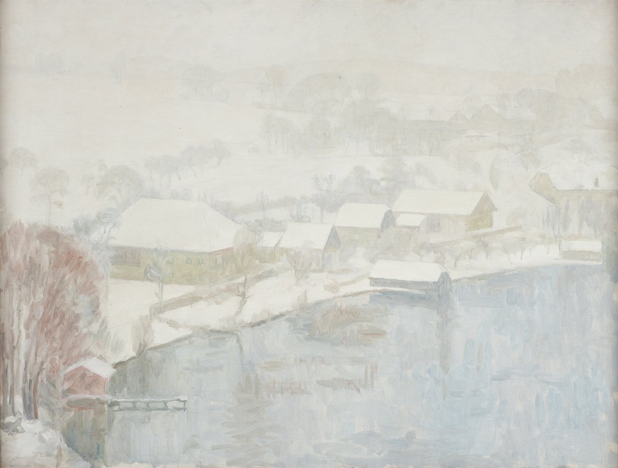 Paisagem de inverno no lago de Walther Gamerith