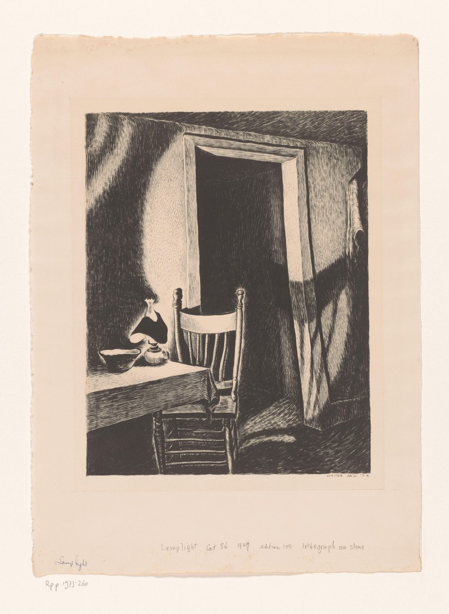 Interior à luz da lâmpada de Wanda Gág (signed by artist)