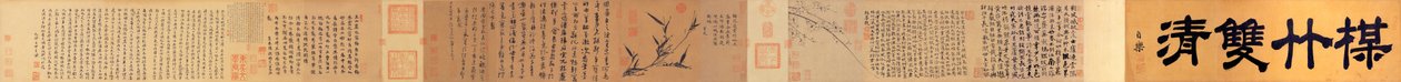 Puridades gêmeas de bambu e flor de ameixa de Wang Mian