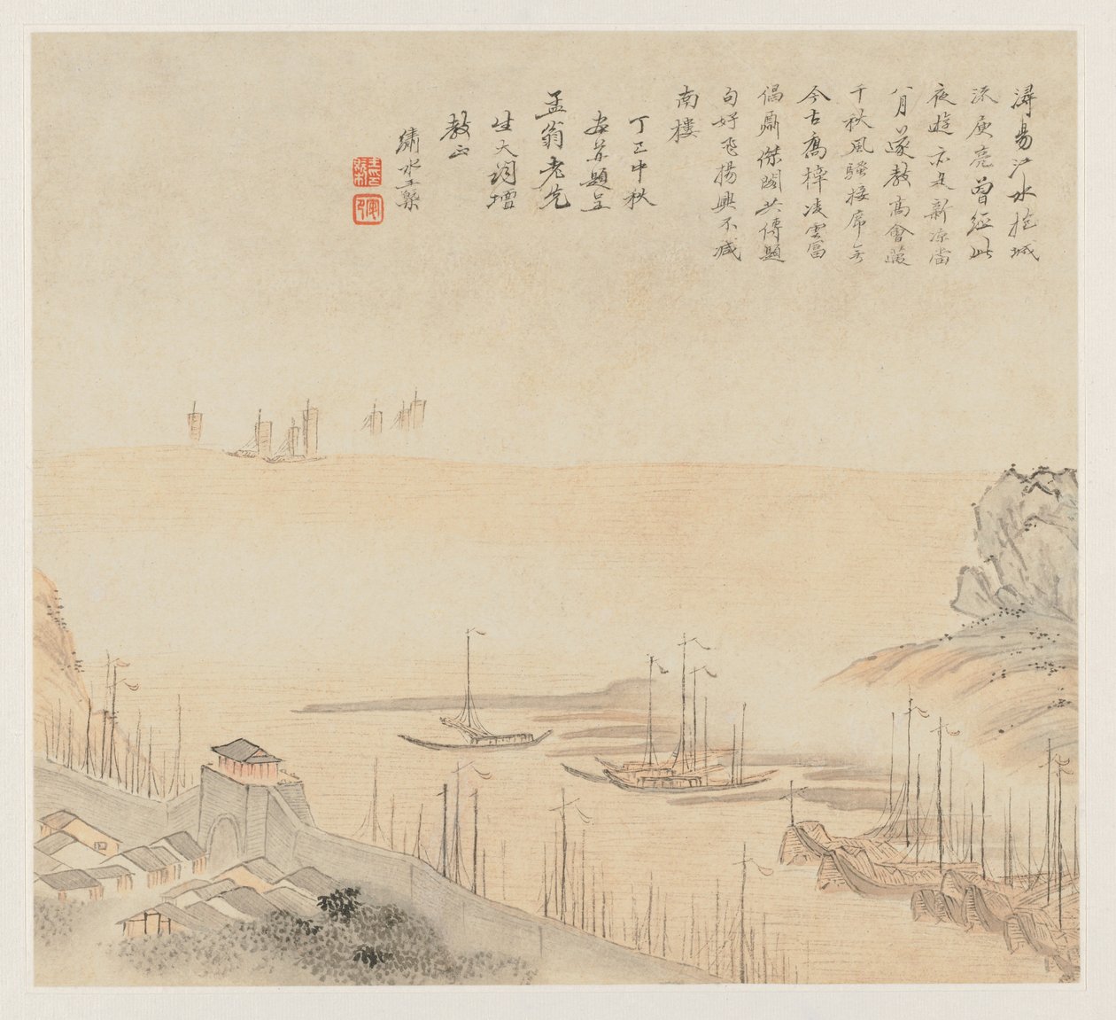 Álbum de Paisagens: Folha 8, 1677. de Wang Gai