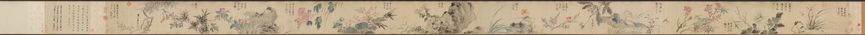 Flores de quatro estações, com poemas, 1531. de Wang Guxiang