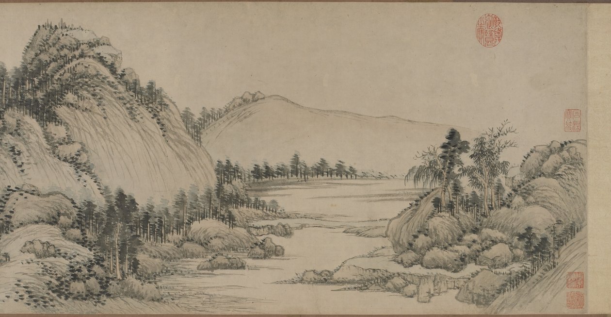 Habitação nas Montanhas Fuchun depois de Huang Gongwang, dinastia Qing, 1672 (tinta e cor sobre papel) de Wang Hui