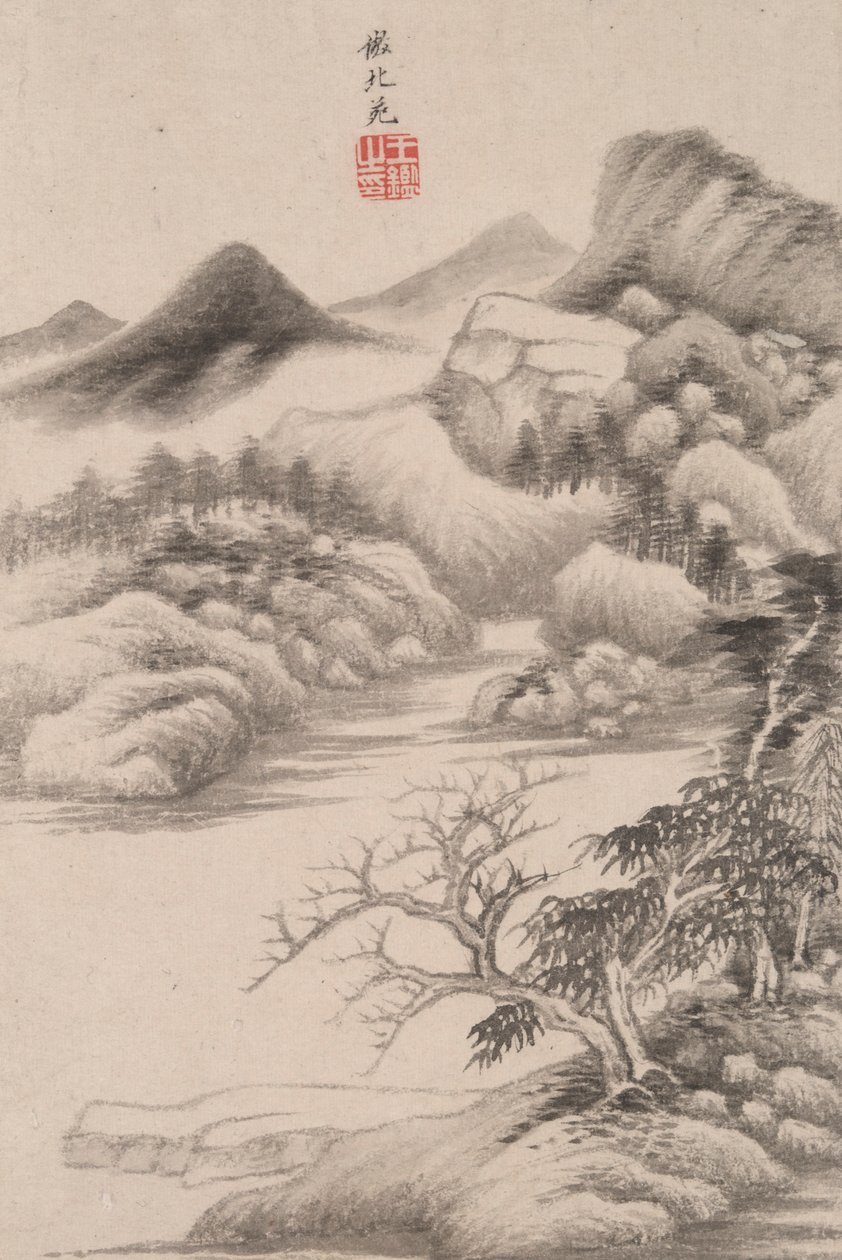 Paisagem no Estilo de Vários Velhos Mestres: Paisagem após Dong Yuan (ativo 934 de Wang Jian