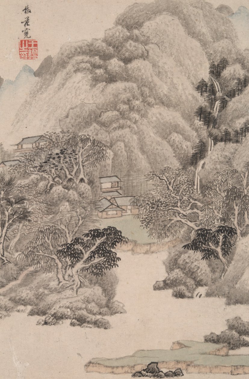 Paisagem no estilo de vários velhos mestres: paisagem após Fan Kuan (990 de Wang Jian