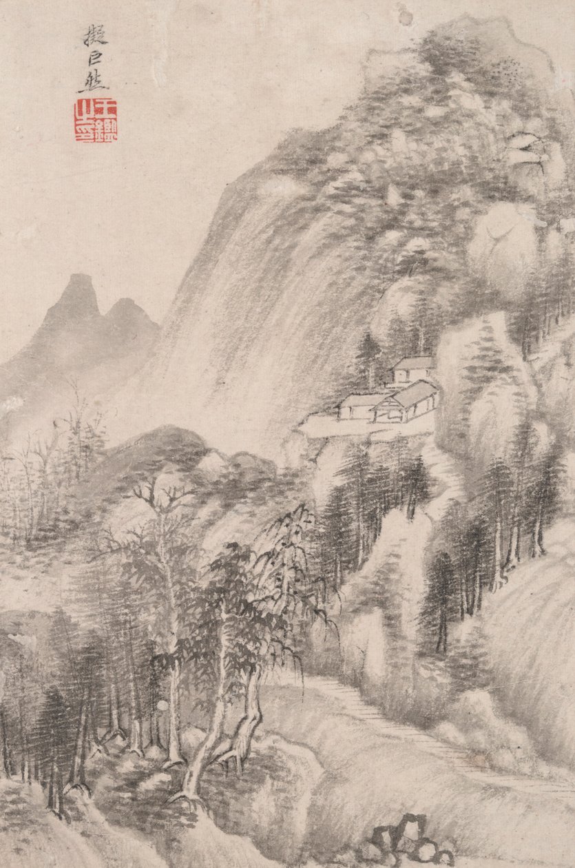 Paisagem no Estilo de Vários Velhos Mestres: Paisagem depois de Juran (activo século X CE) de Wang Jian