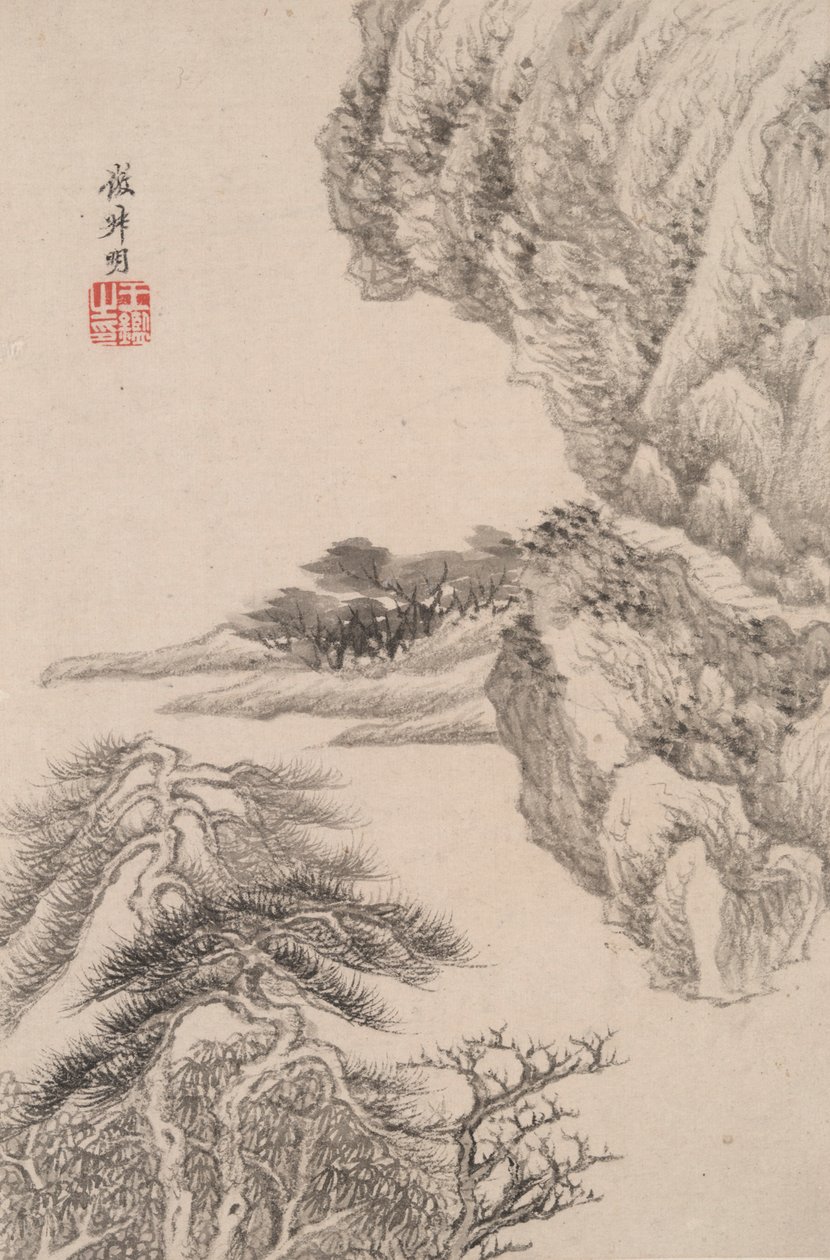 Paisagem no estilo de vários velhos mestres: paisagem após Wang Meng (1308 de Wang Jian