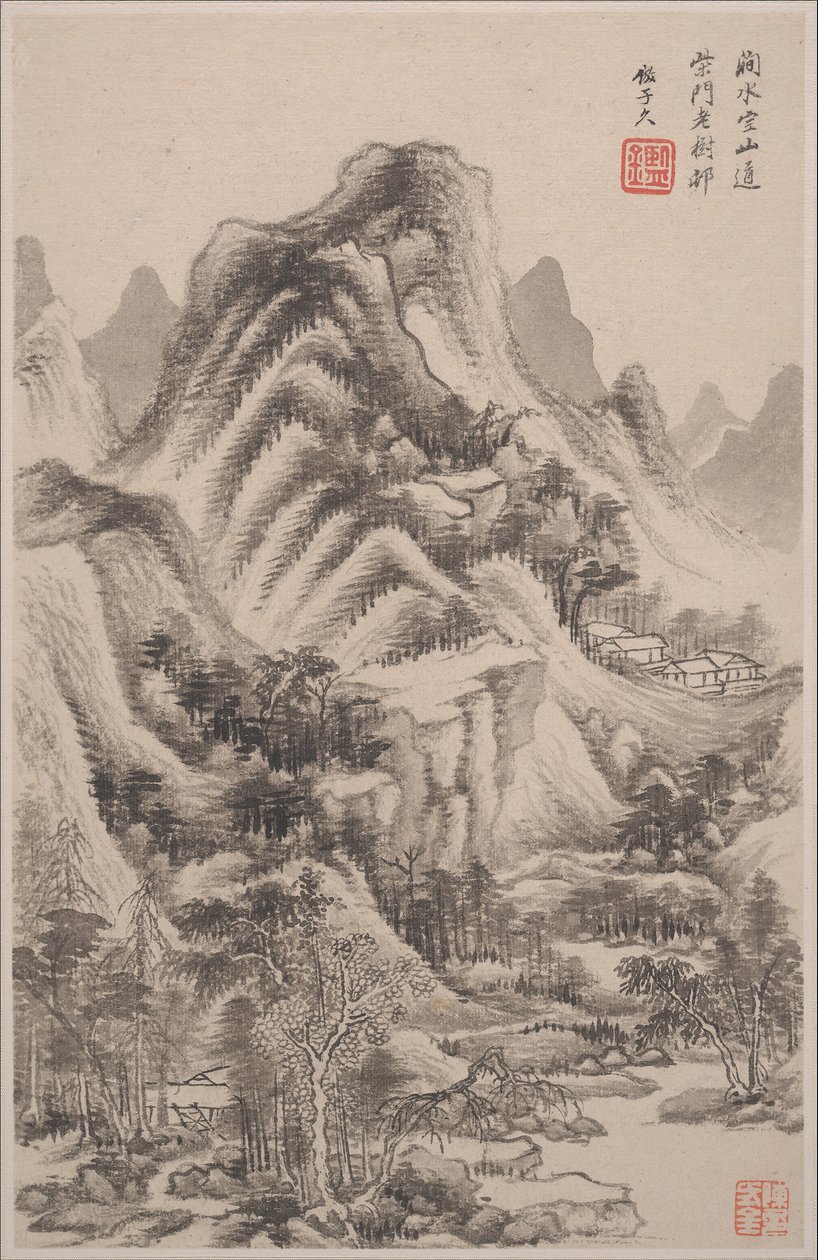 Paisagens no estilo de velhos mestres, datadas de 1668. de Wang Jian