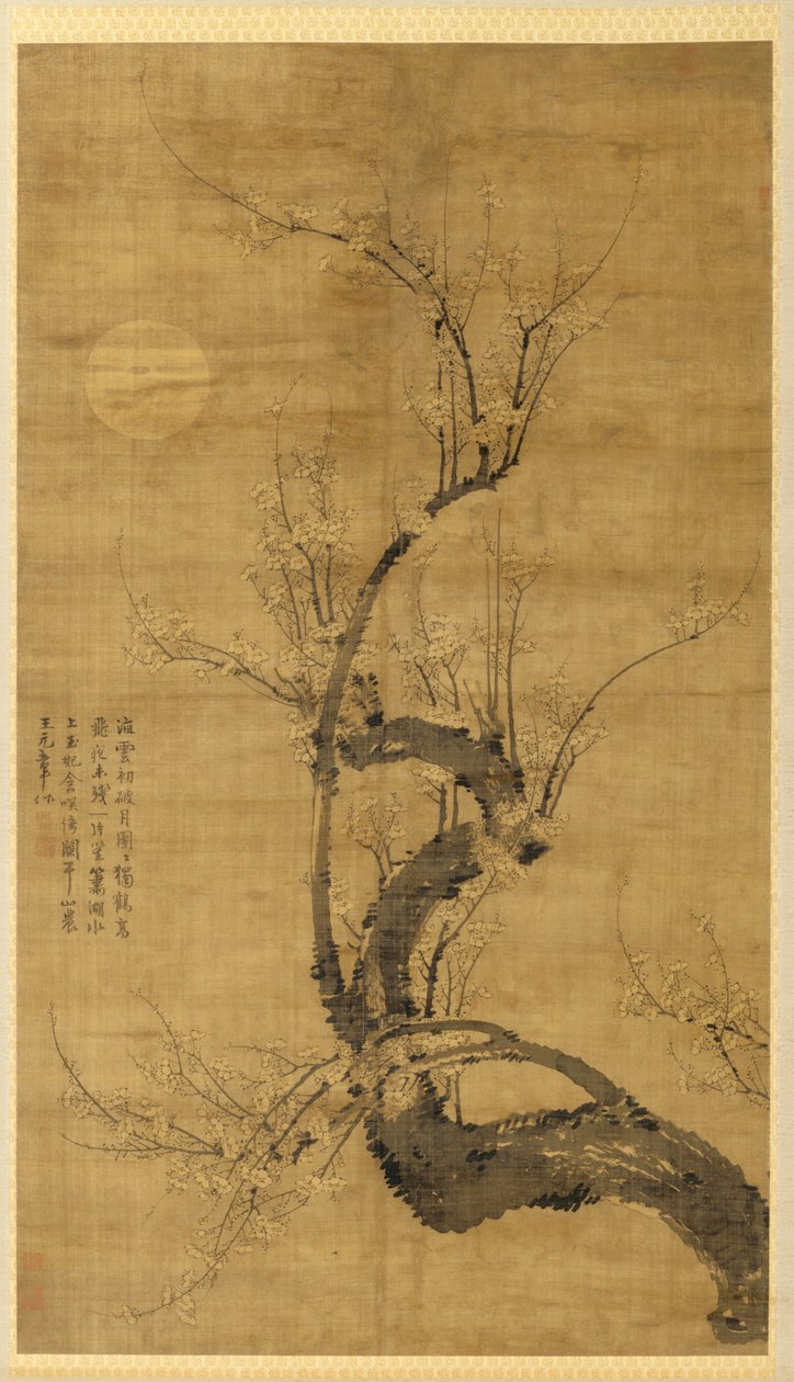 Um Prunus ao luar de Wang Mian