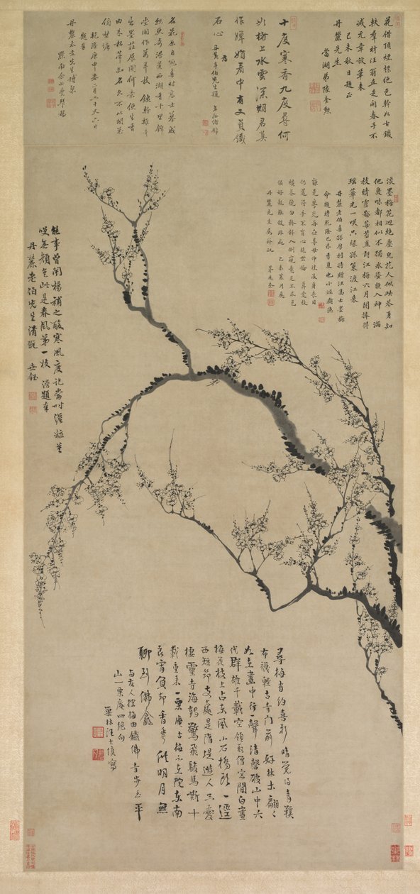 Ameixas em flor de Wang Shishen
