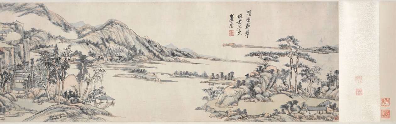 Picos verdes sob céu claro: Depois de Huang Gongwang, 1703-1708. de Wang Yuanqi