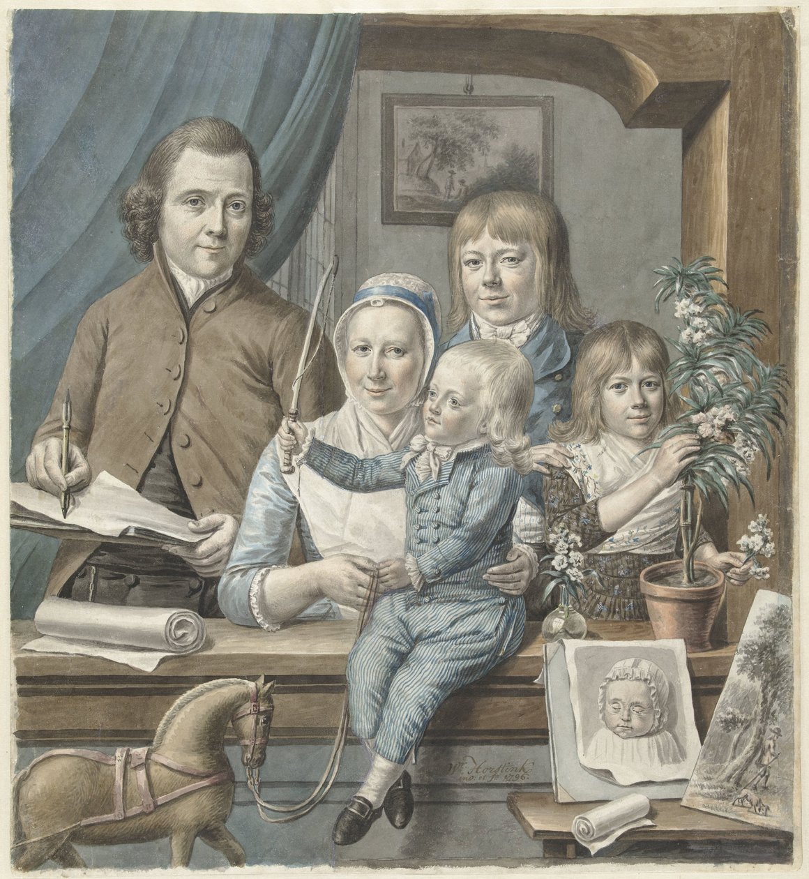 O próprio artista e a sua família de Warner Horstink