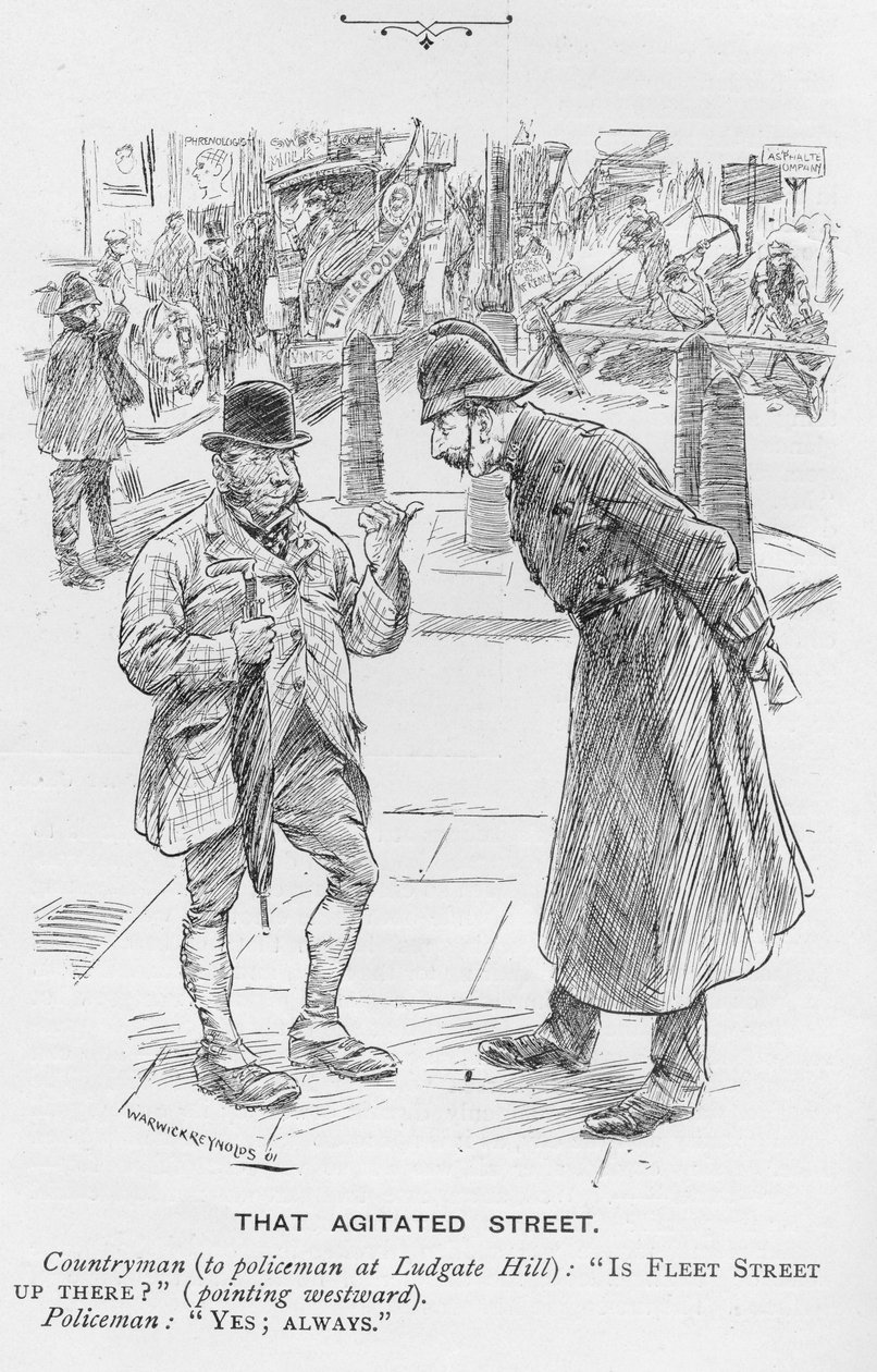 Aquela Rua Agitada, ilustração de &39;O Rei&39;, 25 de maio de 1901 de Warwick Reynolds