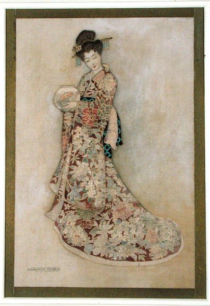 Geisha Girl (aquarela e ouro sobre linho) de Warwick Goble