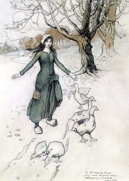 A Menininha Goose-Girl de Warwick Goble