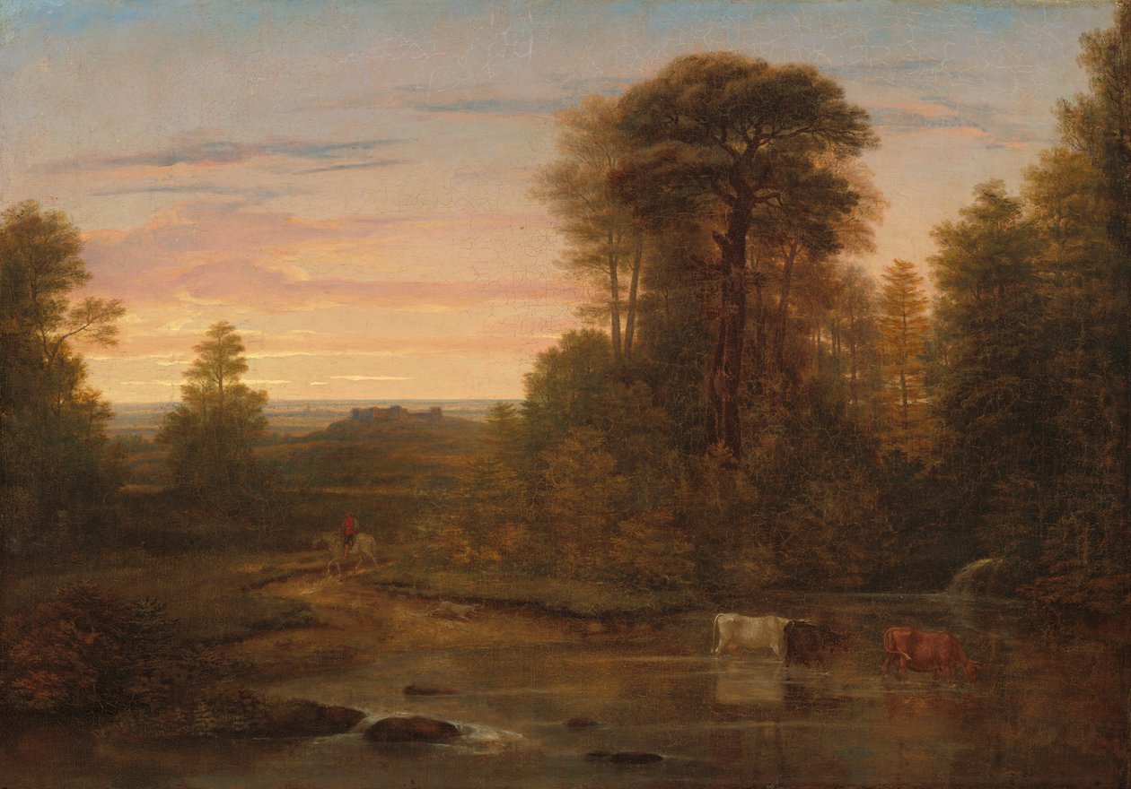 Uma paisagem após o pôr do sol de Washington Allston