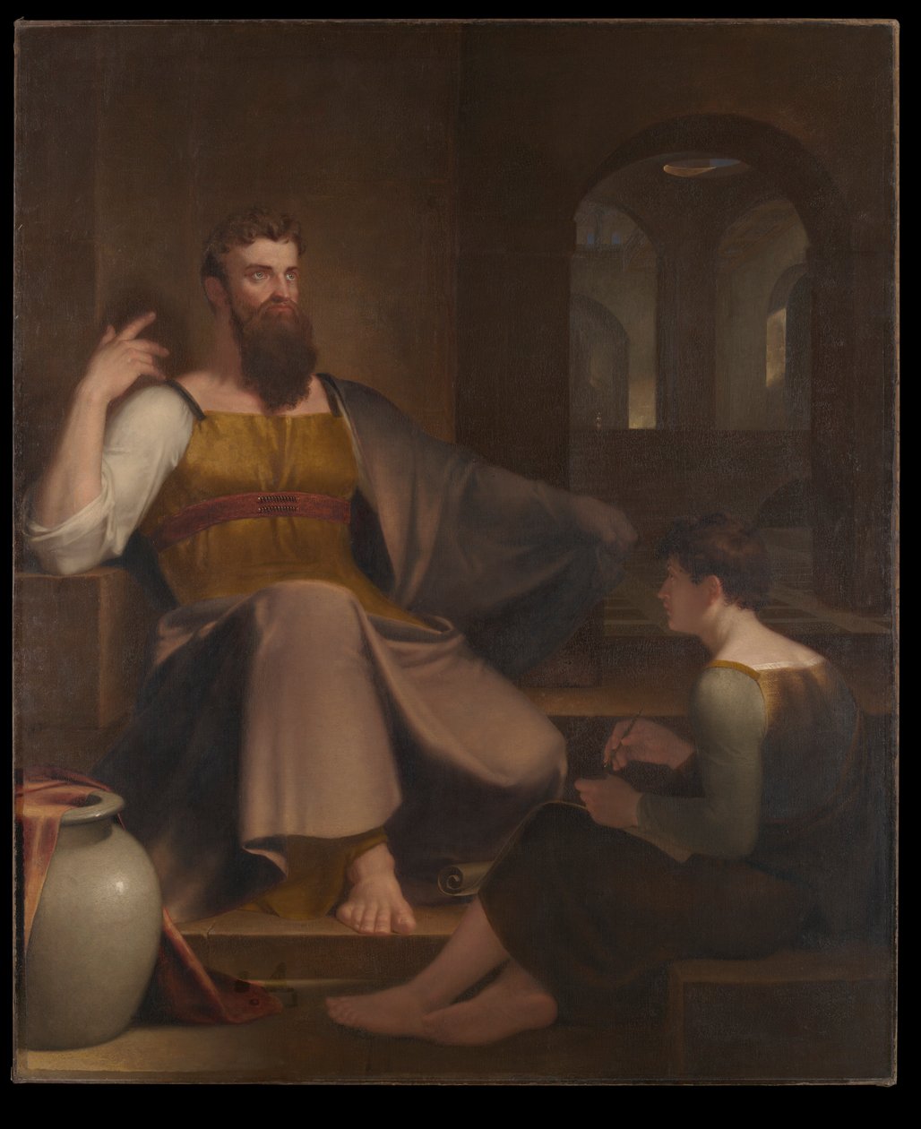 Jeremias Ditando Sua Profecia da Destruição de Jerusalém para Baruque, o Escriba de Washington Allston