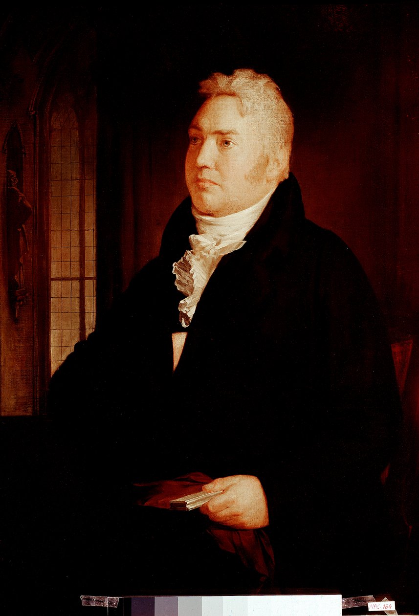 Retrato de Samuel Taylor Coleridge (1772 - 1834) Pinturas de poeta e filósofo inglês atribuídas a Washington Allston (1779-1843) Londres do século XIX, National Portrait Gallery de Washington Allston