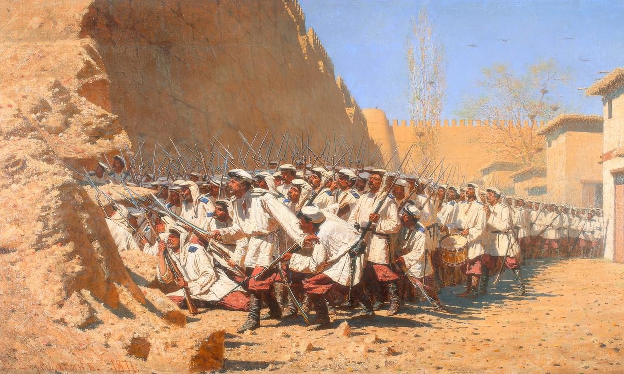 Nas muralhas da fortaleza. - Episódio da defesa de F de Wassili W. Werestschagin