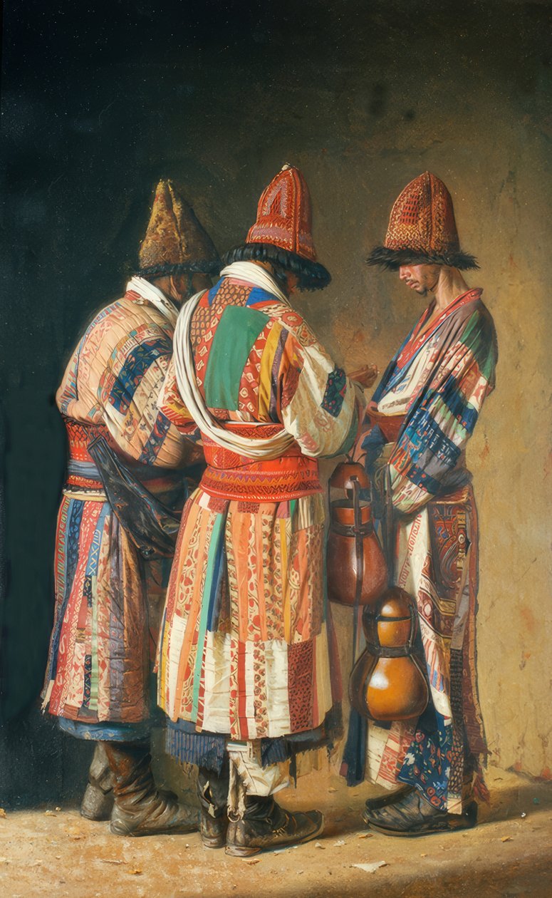 Dervishes em trajes de férias (Tashkent) de Wassili W. Werestschagin