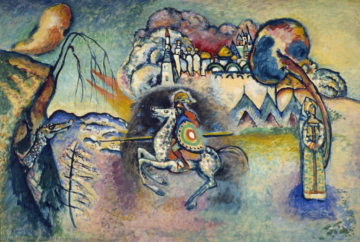 st. george e o dragão de Wassily Kandinsky