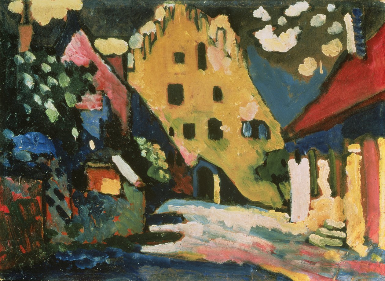 Pátio do Castelo, Murnau, 1908 de Wassily Kandinsky