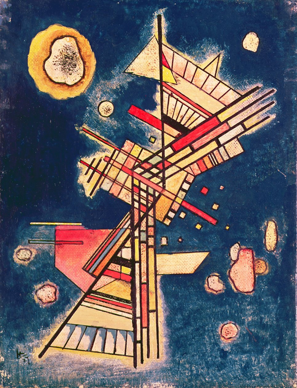 Composição com um fundo azul, 1927 de Wassily Kandinsky