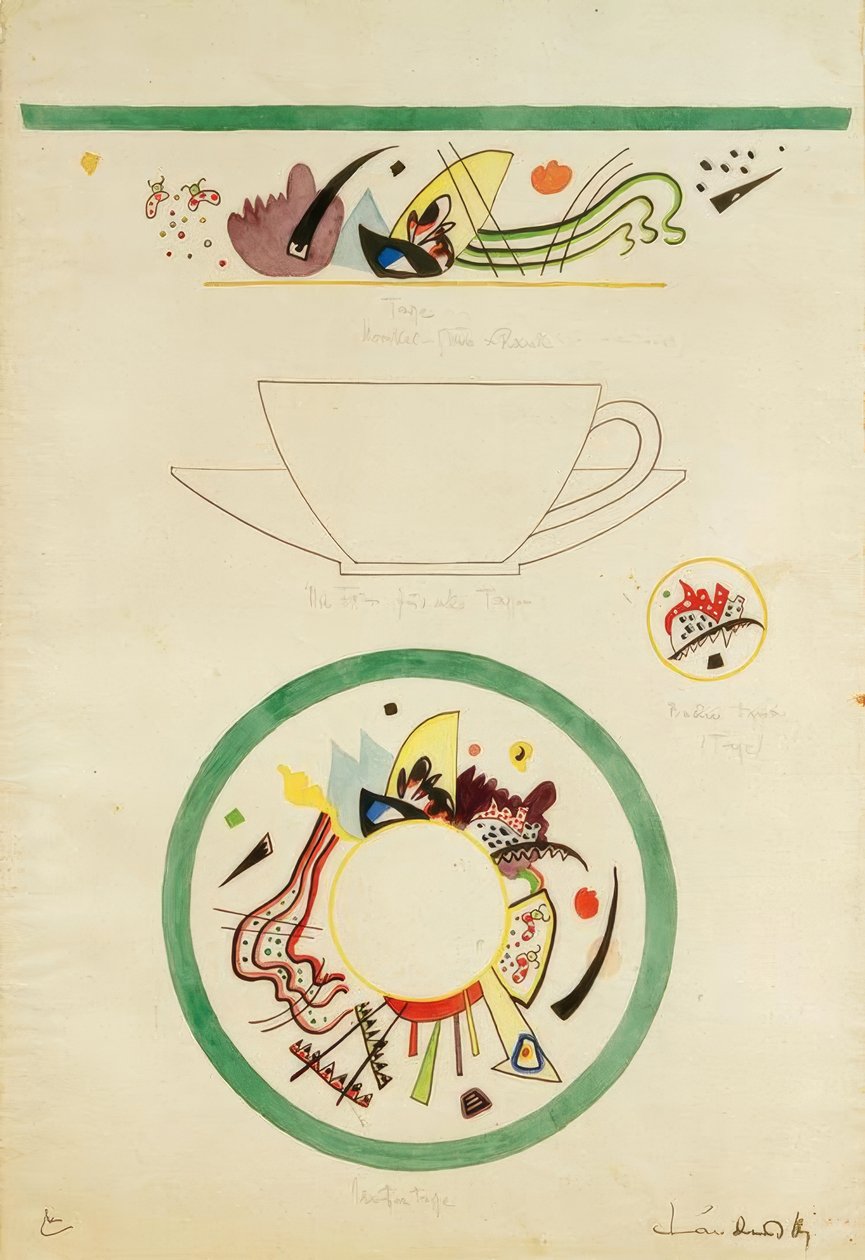 Design para uma xícara e pires de Wassily Kandinsky