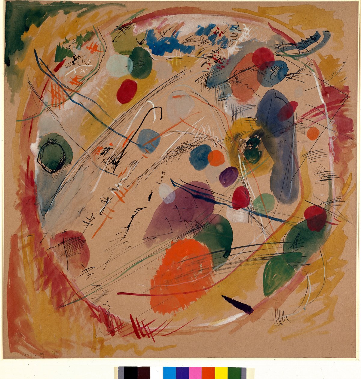 Expressionismo: “” no círculo ”” Aguarela de Vassily Kandinsky de Wassily Kandinsky