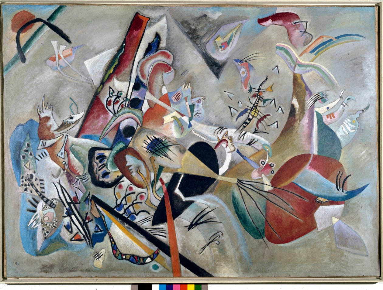 Expressionismo: “” No Cinza ”” Pintura de Vassily Kandinsky (ou Wassily Kandinski ou Kandinskij, 1866-1944). 1919 Coleção particular de Wassily Kandinsky