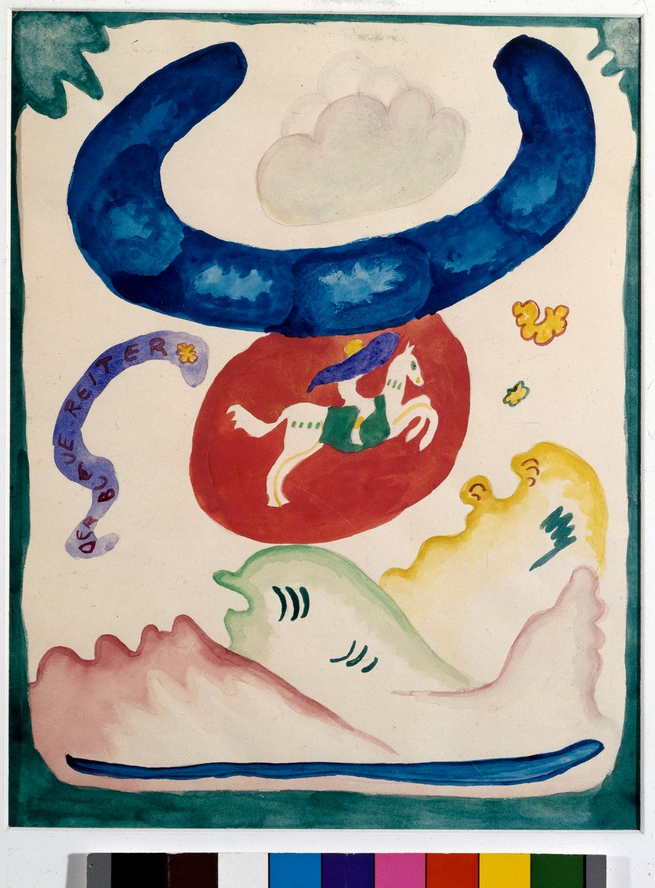 Expressionismo: projeto de capa para o almanaque de “The Blue Rider” ” de Wassily Kandinsky